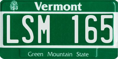 VT license plate LSM165