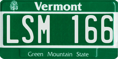 VT license plate LSM166