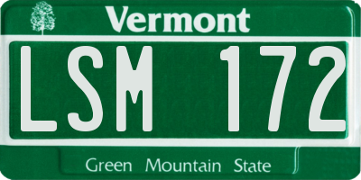 VT license plate LSM172
