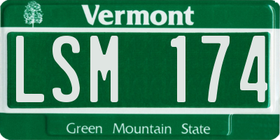VT license plate LSM174
