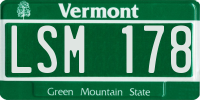 VT license plate LSM178
