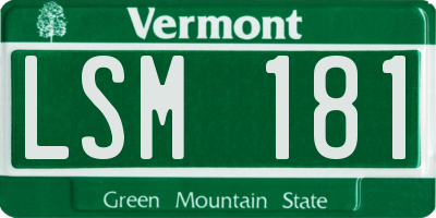 VT license plate LSM181