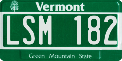 VT license plate LSM182