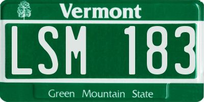 VT license plate LSM183