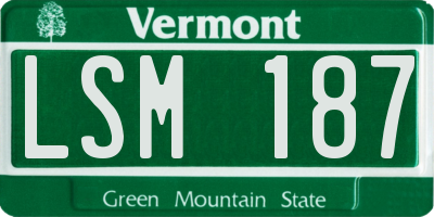 VT license plate LSM187