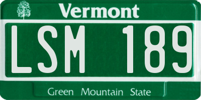 VT license plate LSM189