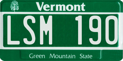 VT license plate LSM190