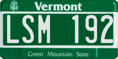 VT license plate LSM192