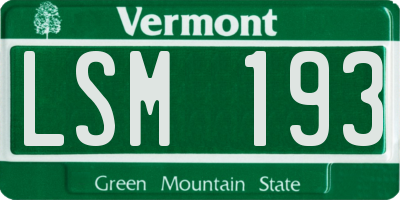 VT license plate LSM193