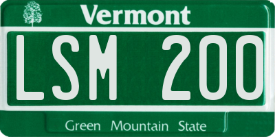 VT license plate LSM200