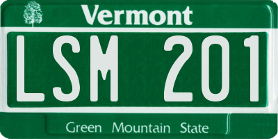 VT license plate LSM201