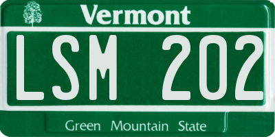 VT license plate LSM202