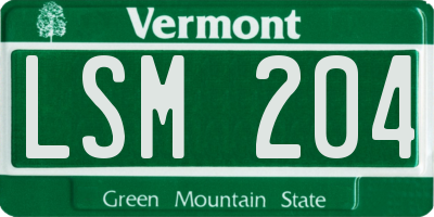 VT license plate LSM204