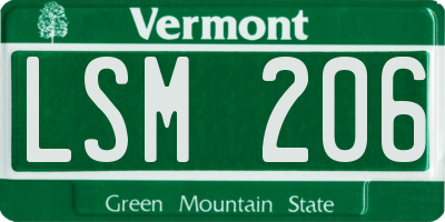 VT license plate LSM206