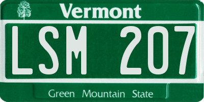 VT license plate LSM207