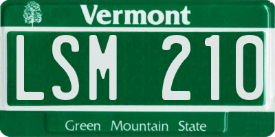 VT license plate LSM210