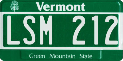 VT license plate LSM212