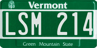 VT license plate LSM214