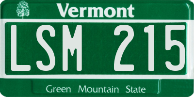 VT license plate LSM215