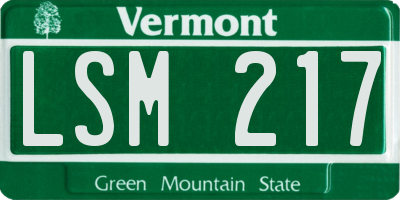 VT license plate LSM217