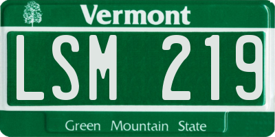 VT license plate LSM219