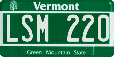 VT license plate LSM220