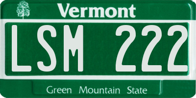 VT license plate LSM222