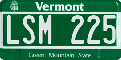 VT license plate LSM225