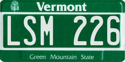 VT license plate LSM226