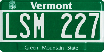 VT license plate LSM227
