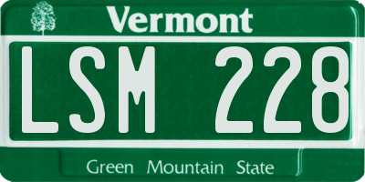 VT license plate LSM228