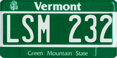 VT license plate LSM232