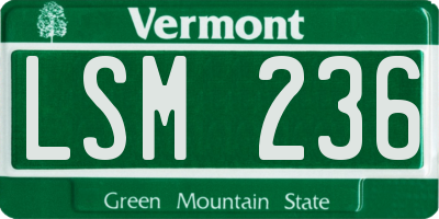 VT license plate LSM236