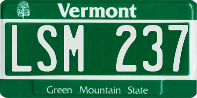 VT license plate LSM237