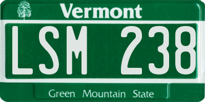 VT license plate LSM238