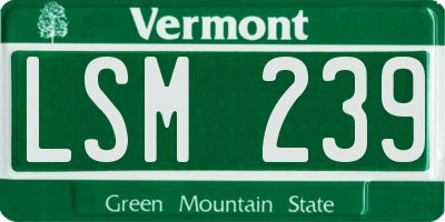 VT license plate LSM239