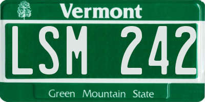 VT license plate LSM242