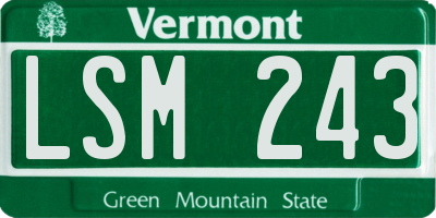 VT license plate LSM243