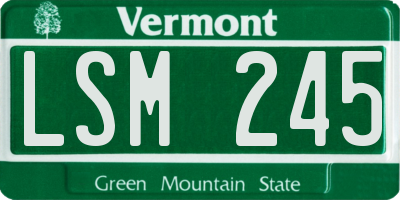 VT license plate LSM245
