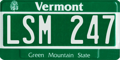 VT license plate LSM247