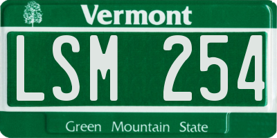 VT license plate LSM254
