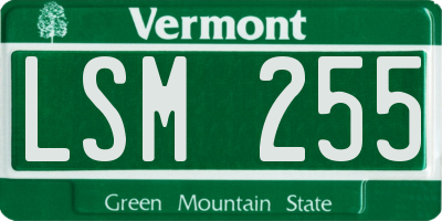 VT license plate LSM255