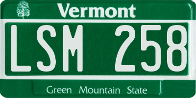 VT license plate LSM258