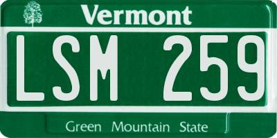 VT license plate LSM259