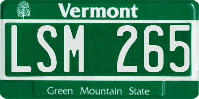VT license plate LSM265