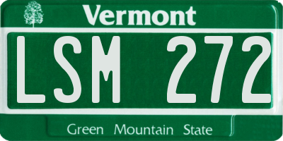 VT license plate LSM272