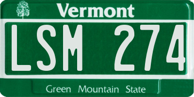 VT license plate LSM274