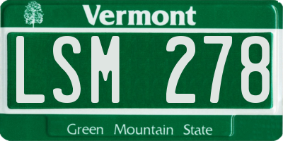 VT license plate LSM278