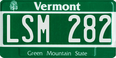 VT license plate LSM282