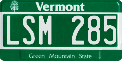 VT license plate LSM285